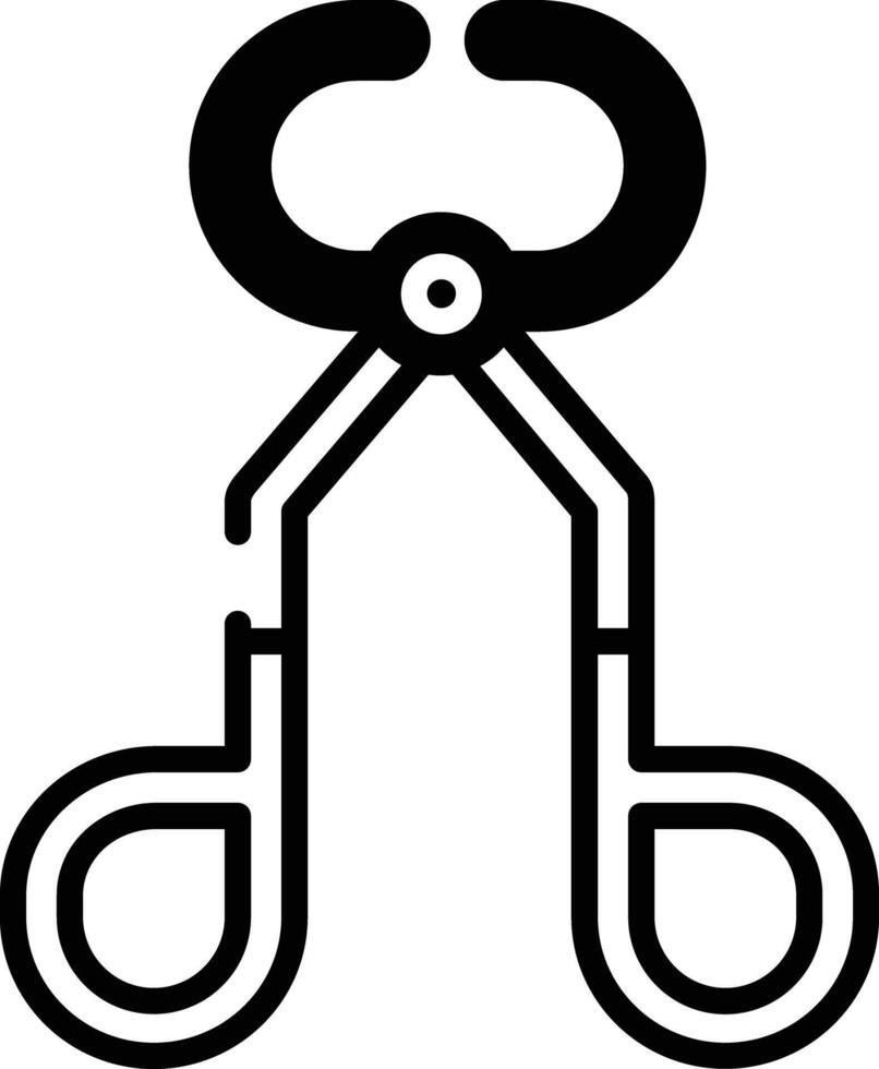 Pliers glyph and line vector illustration