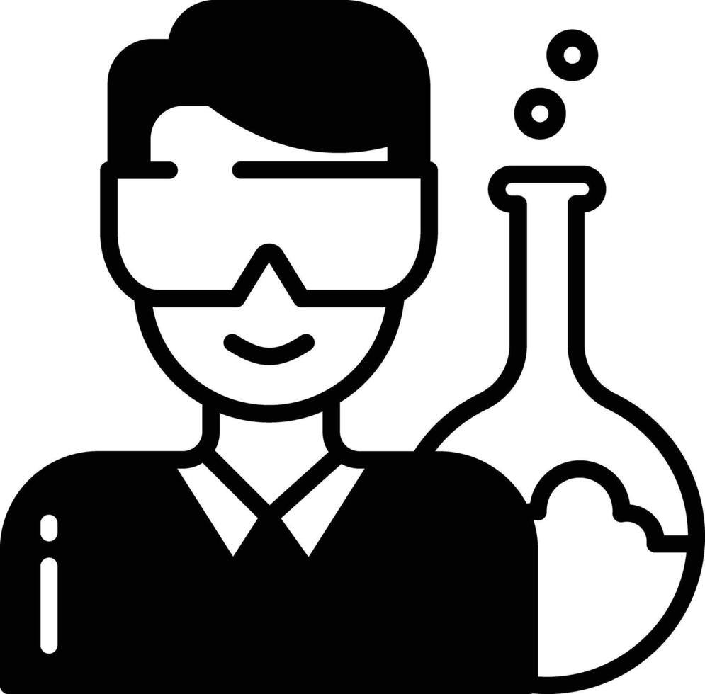 chemist glyph and line vector illustration