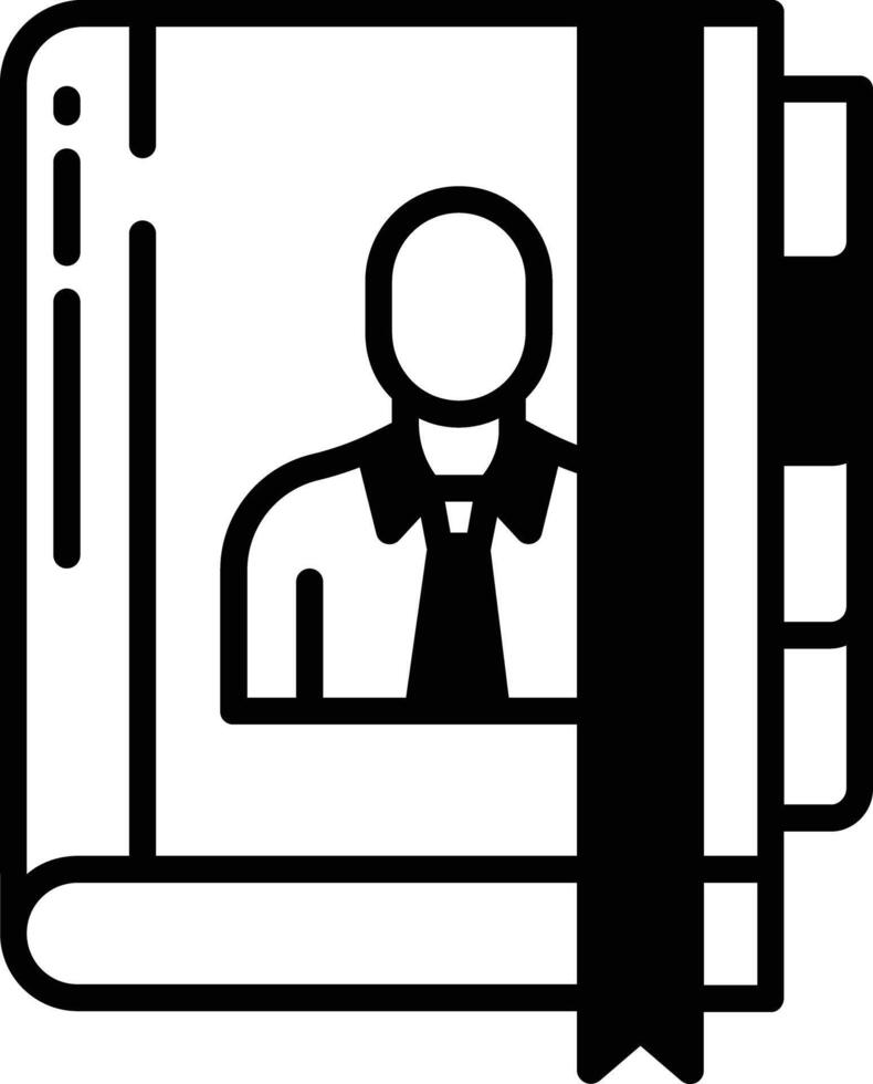 Book glyph and line vector illustration