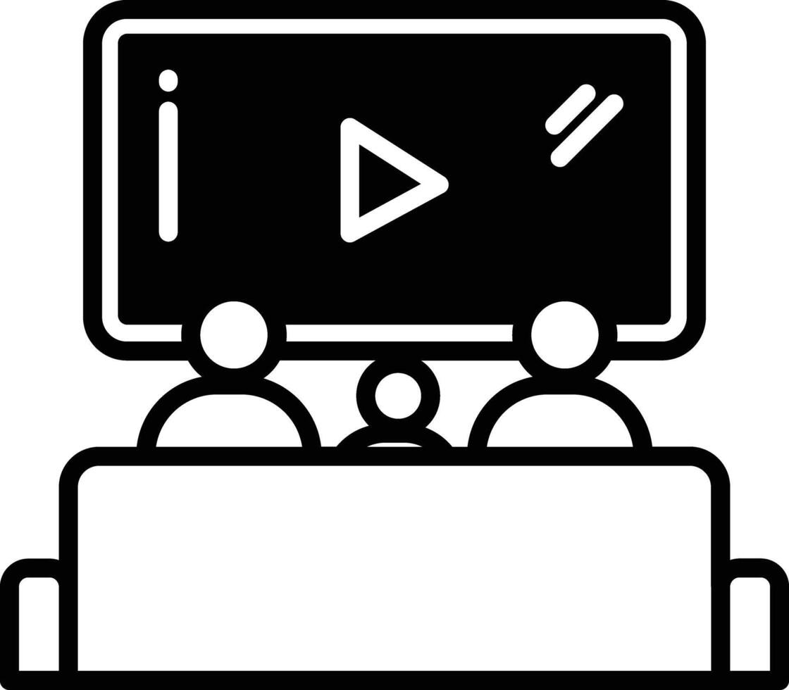 Family Time glyph and line vector illustration