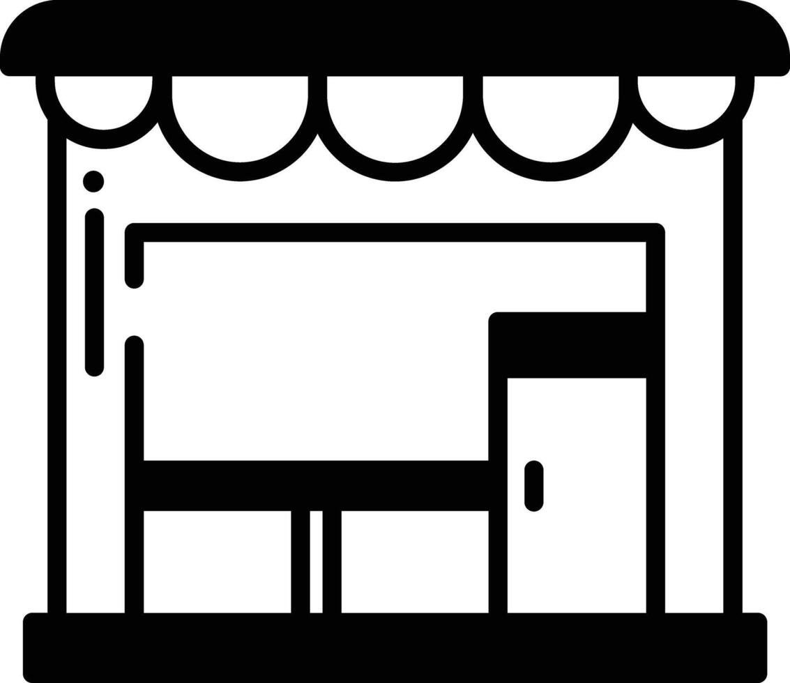Shop glyph and line vector illustration