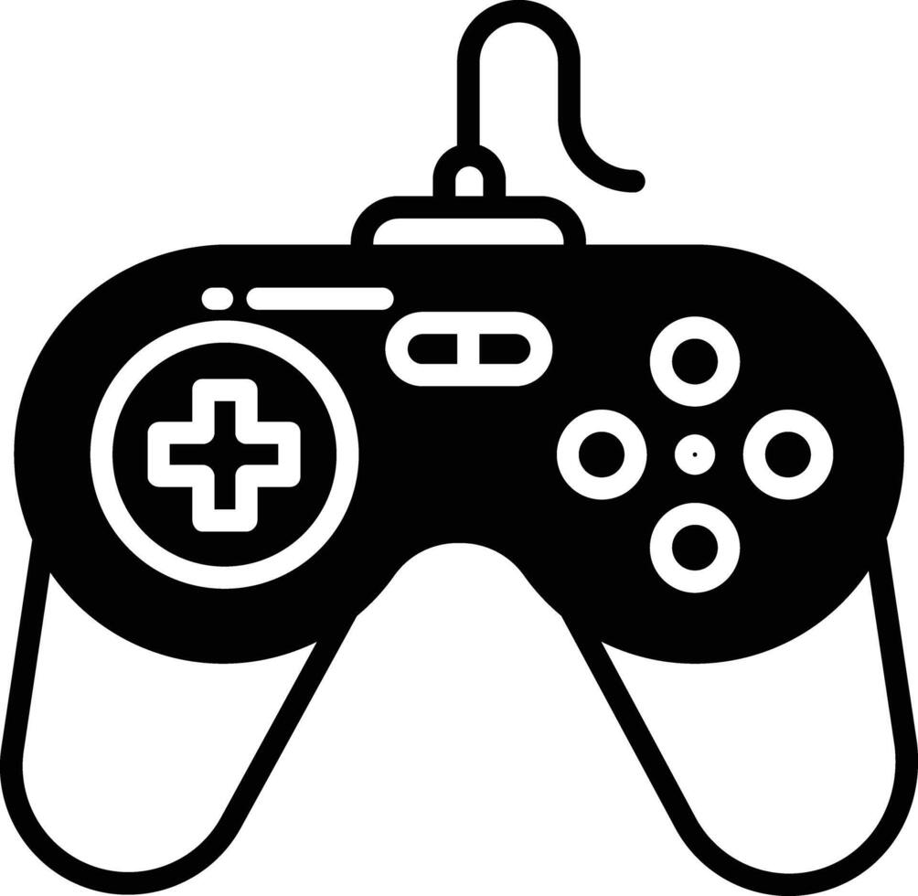 gamepad glifo y línea vector ilustración