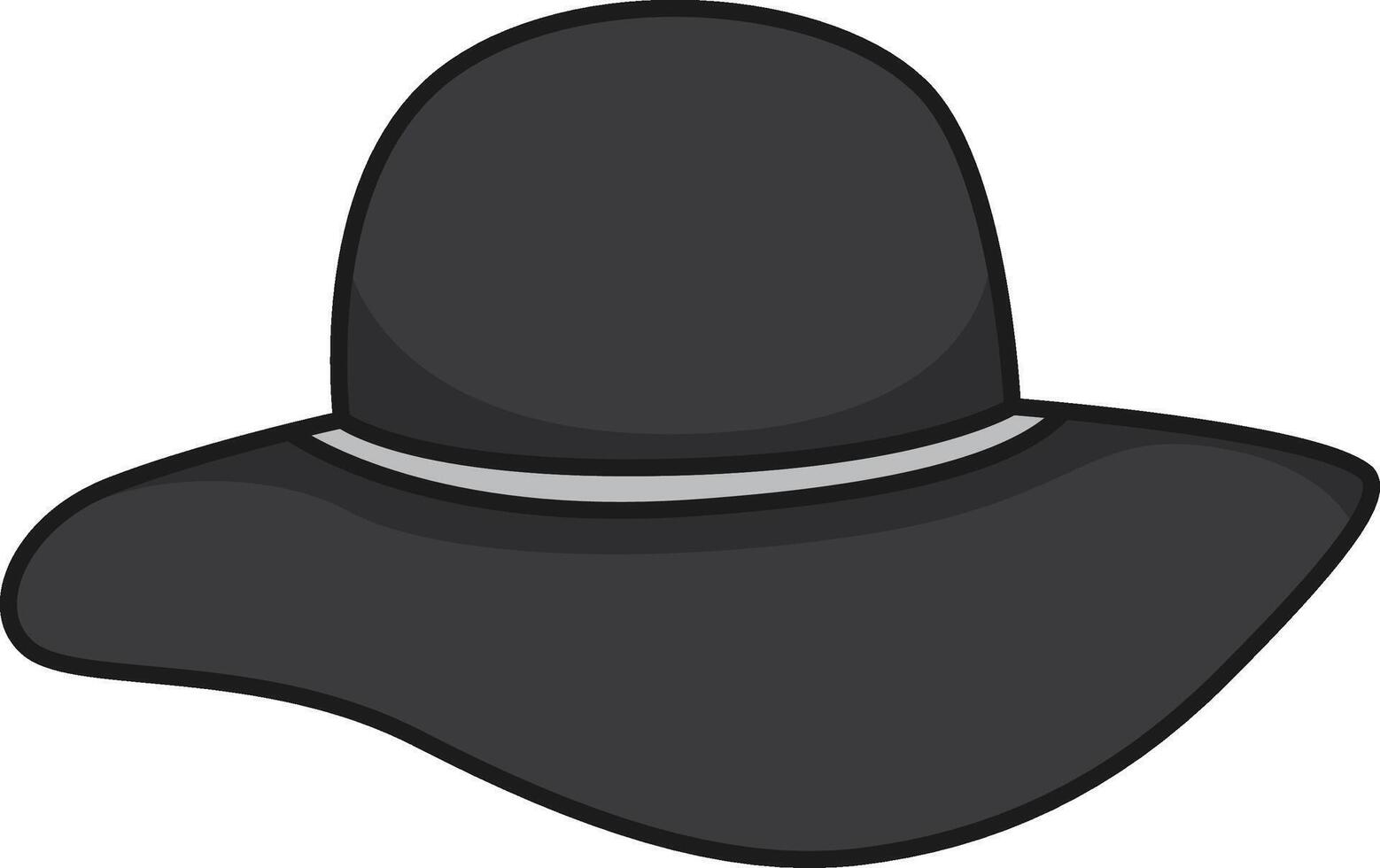 Black hat icon in monochrome style isolated on white background. Hats symbol stock vector illustration.