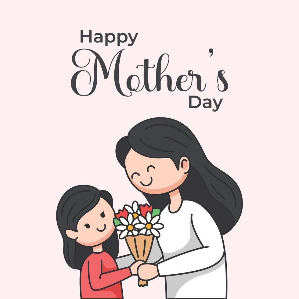 Happy Mother's Day greeting card vector