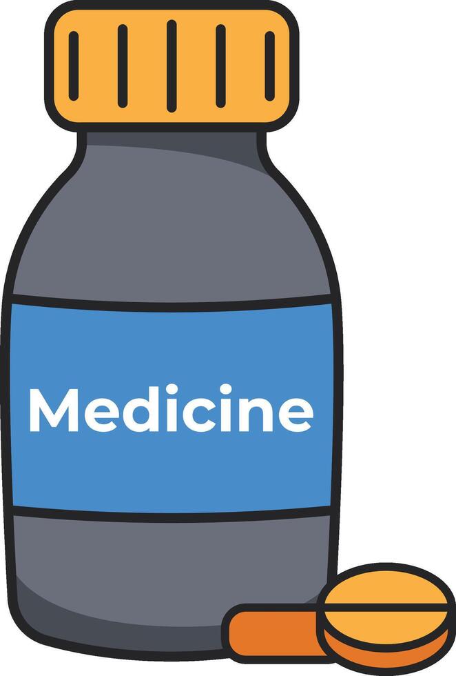 Medicine bottle icon. Flat illustration of medicine bottle icon for web design vector