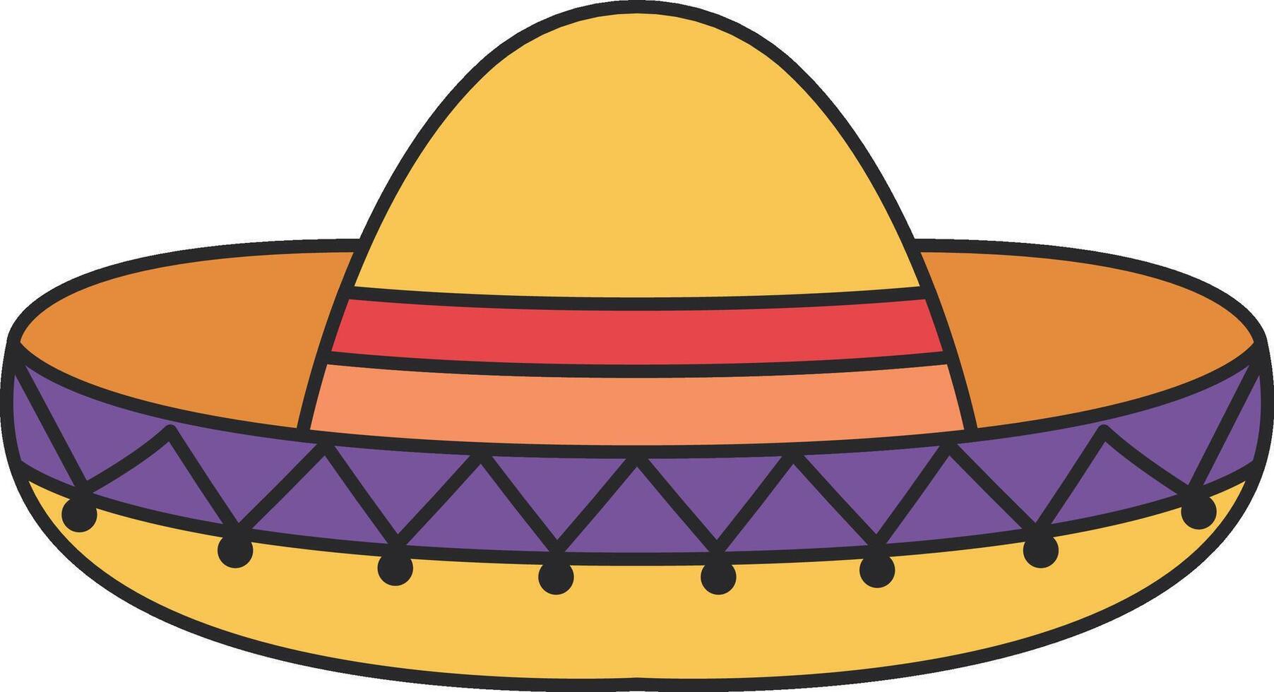 Mexican hat cartoon icon. vector