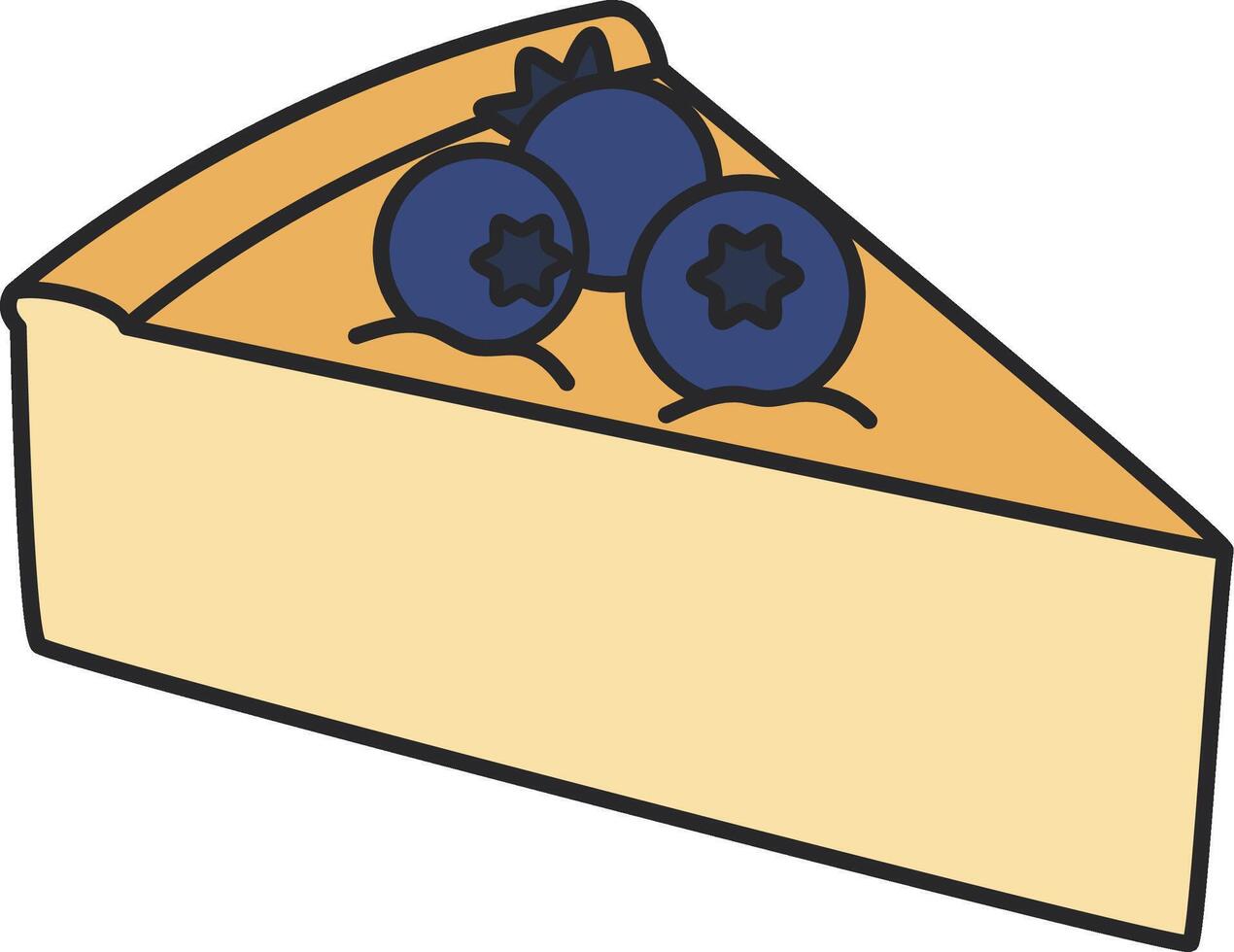 Cheesecake with blueberries icon in flat style on a white background vector