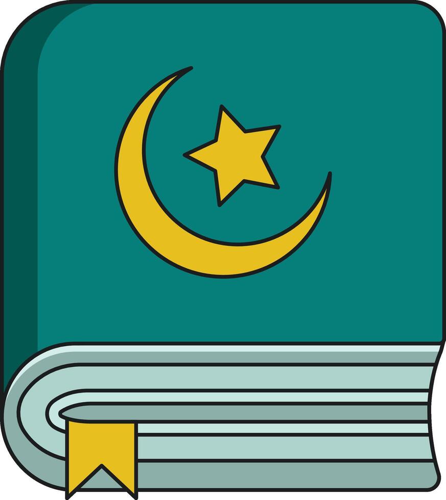 Ramadán kareem libro icono. islámico religión cultura y creencia tema vector