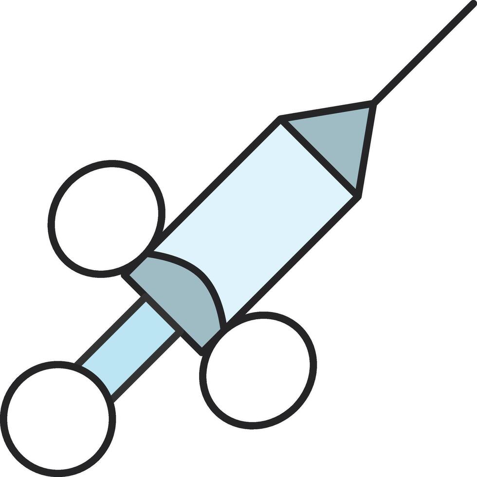 Medical syringe icon in flat color style. Health care and medicine vector