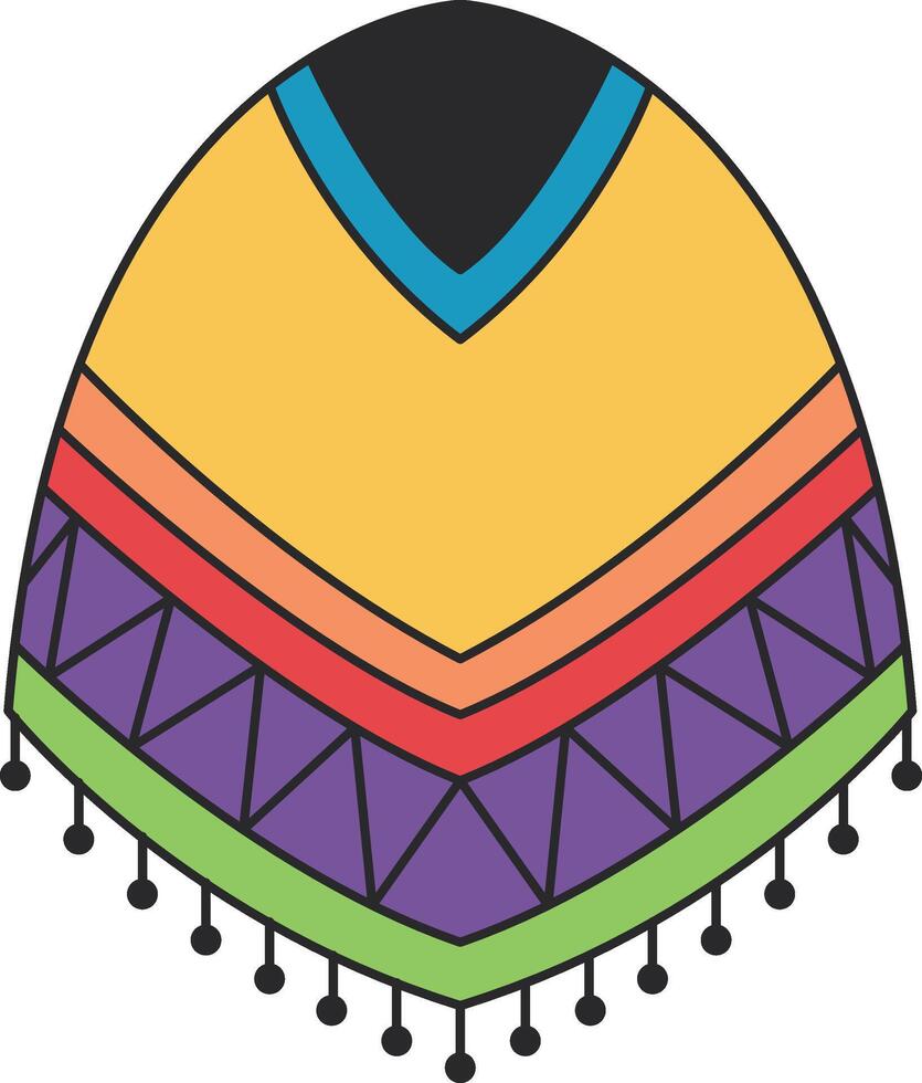 Mexican poncho icon in flat style isolated on white background vector