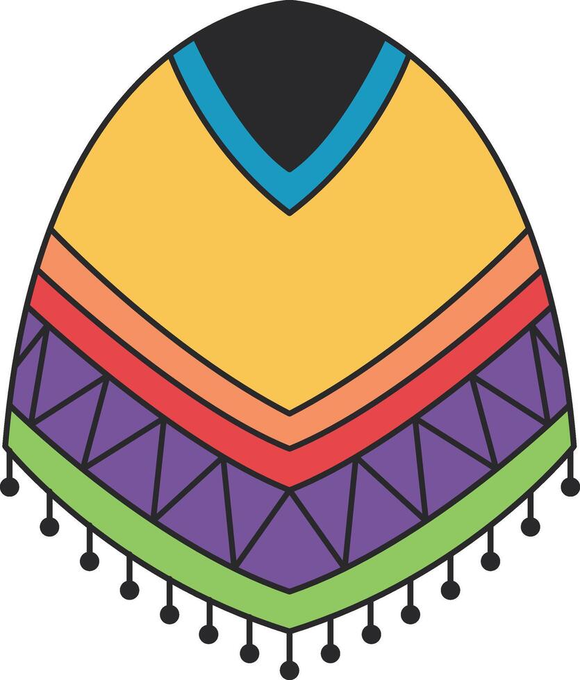 mexicano poncho icono en plano estilo aislado en blanco antecedentes vector