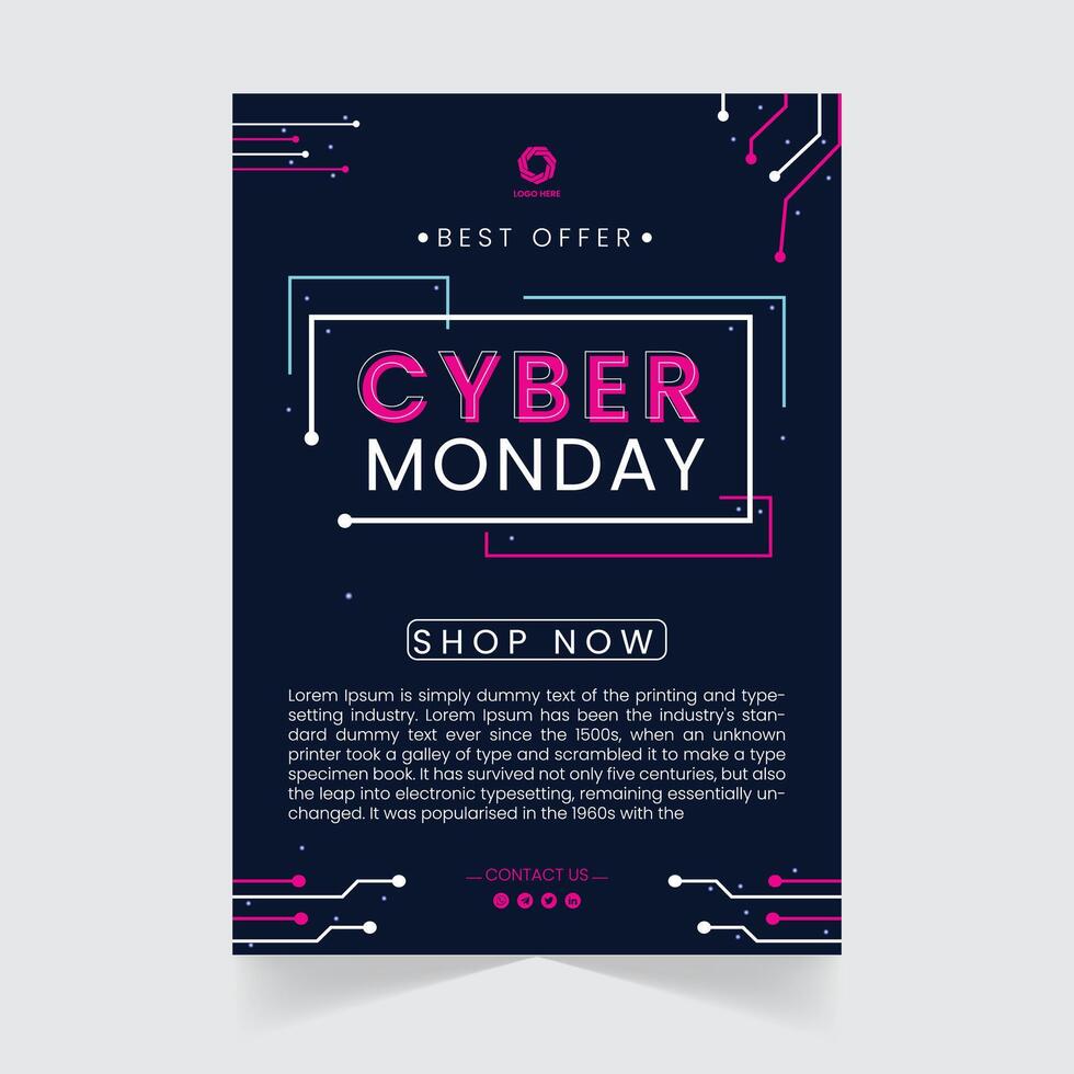 Modern Vector Cyber Monday Tech Flyer Template