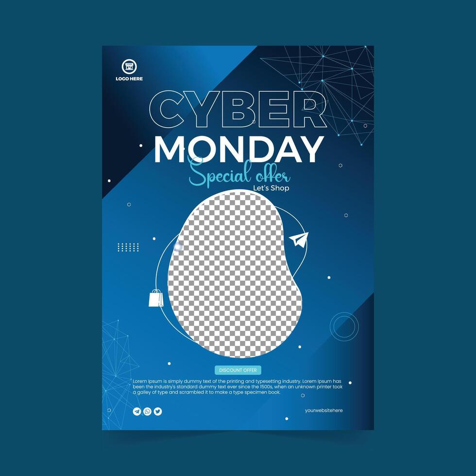 Modern Vector Cyber Monday Tech Flyer Template