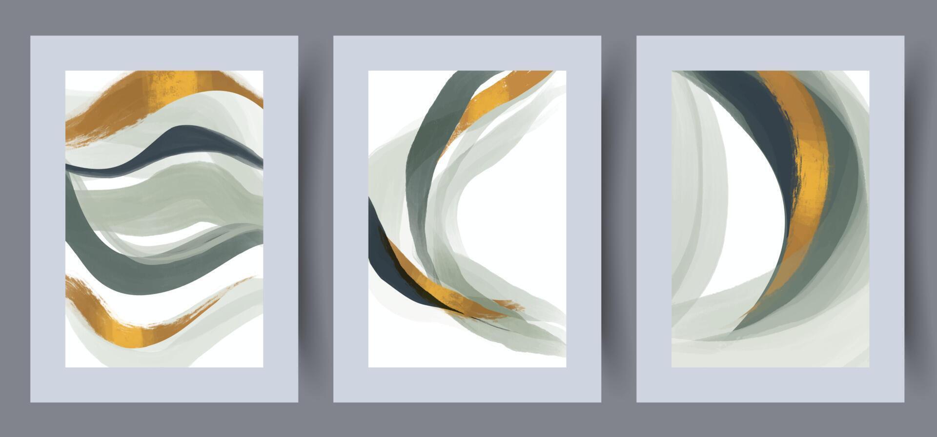 Scandinavian abstract vector print set. Minimalistic abstract wall art background for print. Scandinavian vector style.