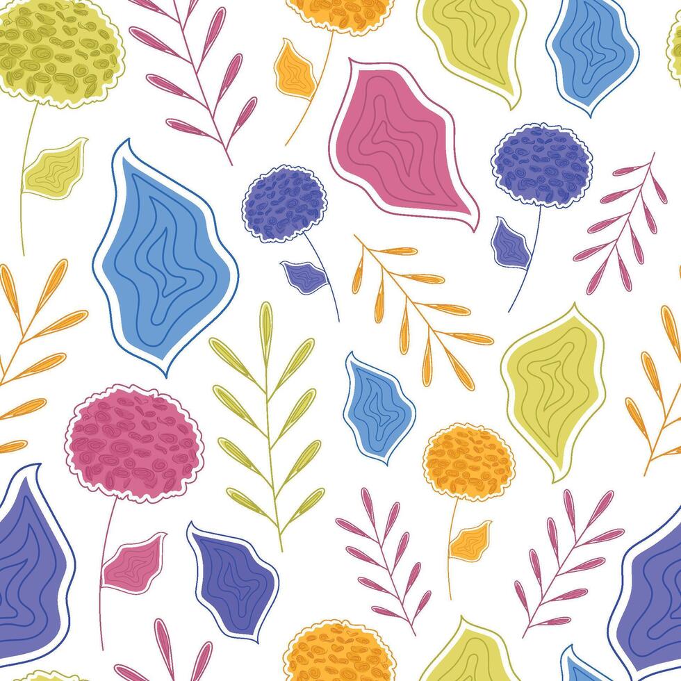 Colored floral pattern background Wallpaper Vector