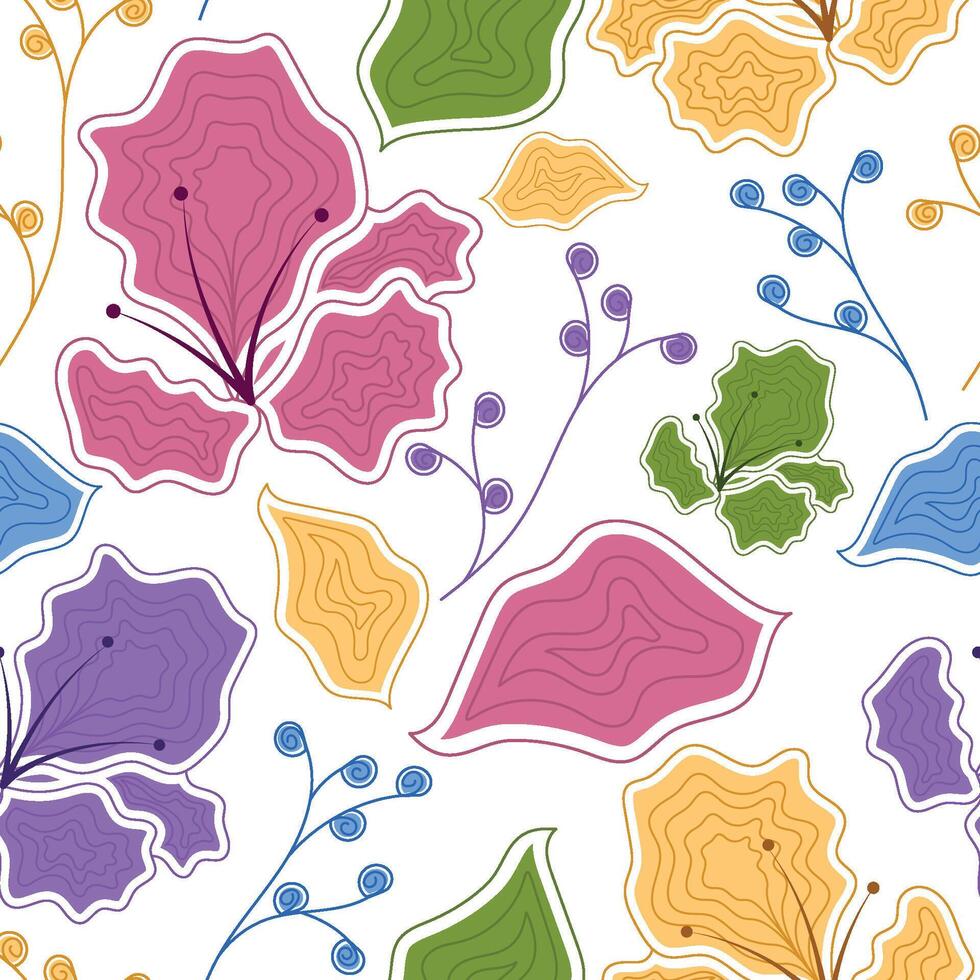 Colored floral pattern background Wallpaper Vector