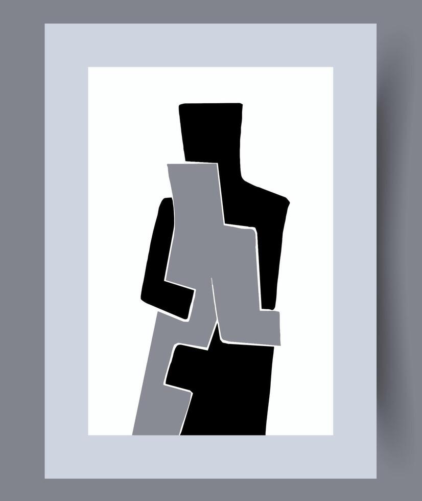 Scandinavian abstract vector print. Minimalistic abstract wall art background for print. Scandinavian vector style.