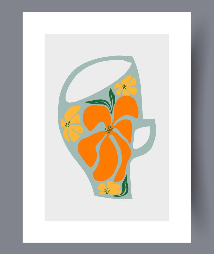 Scandinavian abstract vector print. Minimalistic abstract wall art background for print. Scandinavian vector style.