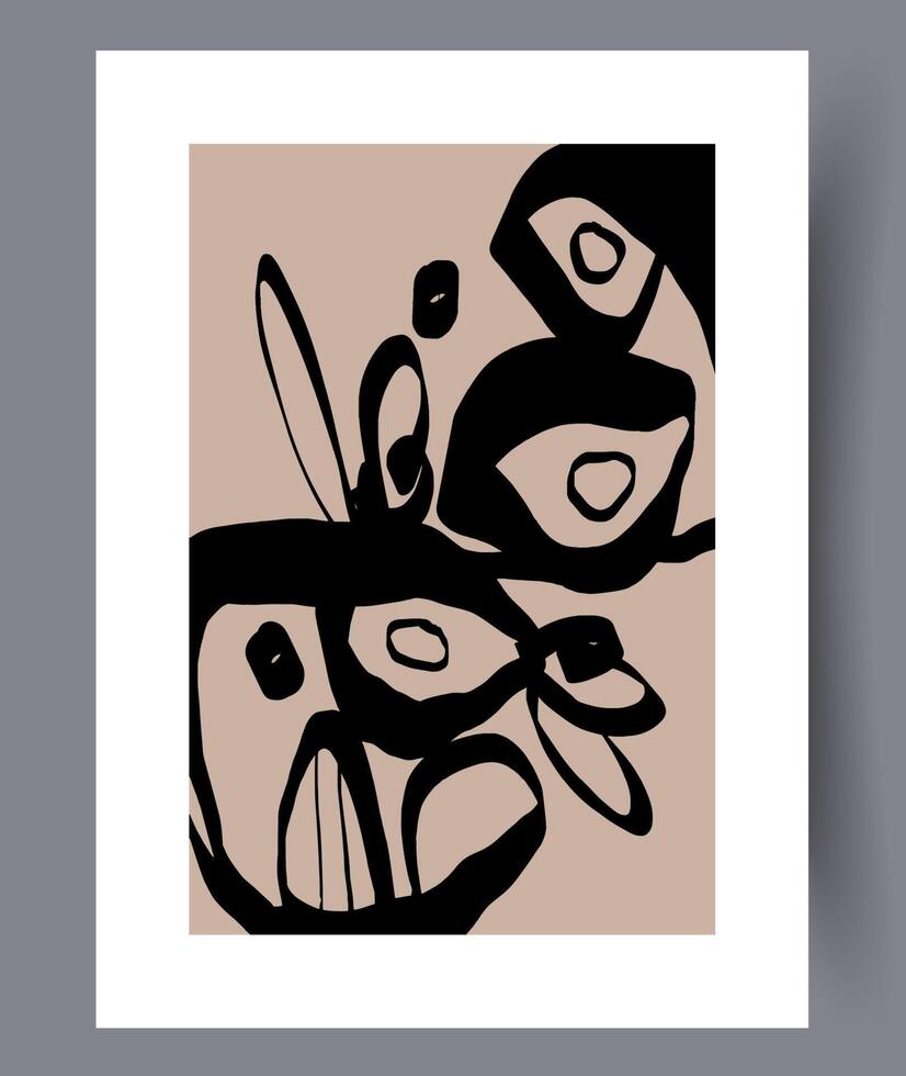 Scandinavian abstract vector print. Minimalistic abstract wall art background for print. Scandinavian vector style.