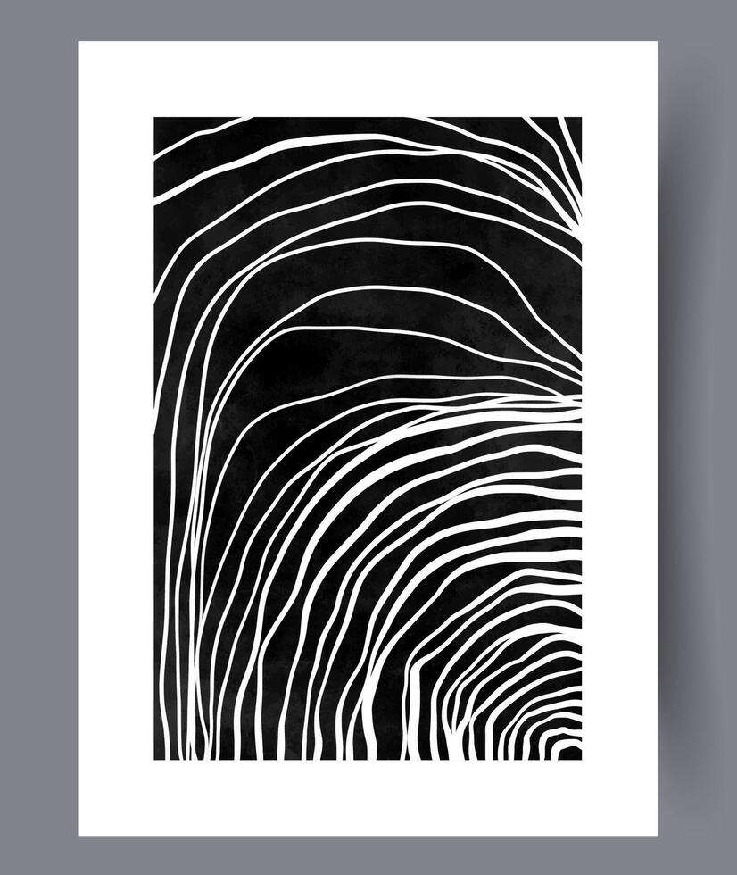 Abstract stripes artistic way wall art print. Contemporary decorative background with way. Wall artwork for interior design. Printable minimal abstract stripes poster. vector