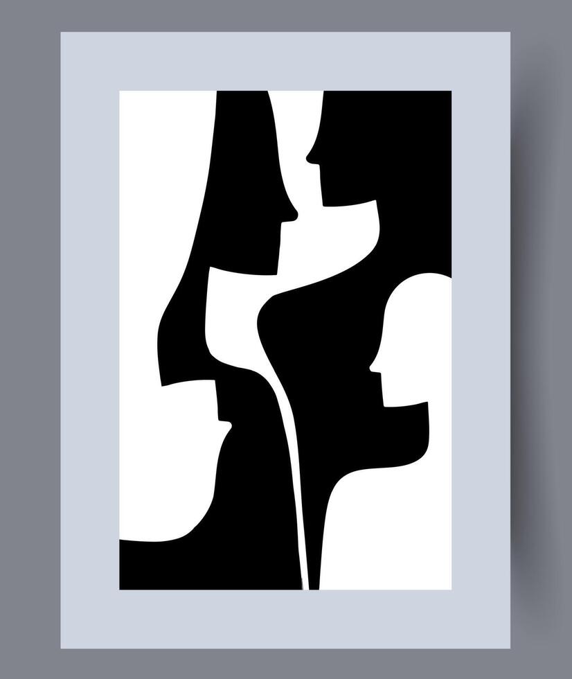 Scandinavian abstract vector print. Minimalistic abstract wall art background for print. Scandinavian vector style.