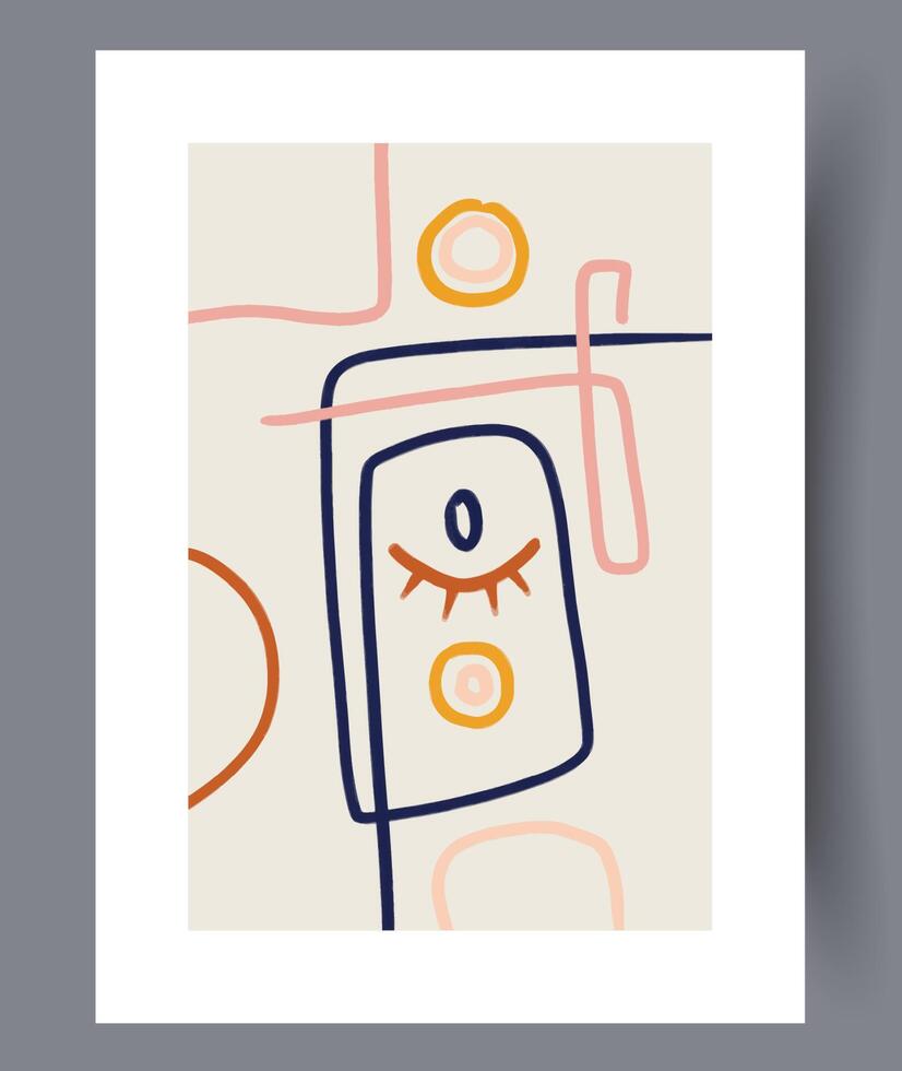 Scandinavian abstract vector print. Minimalistic abstract wall art background for print. Scandinavian vector style.