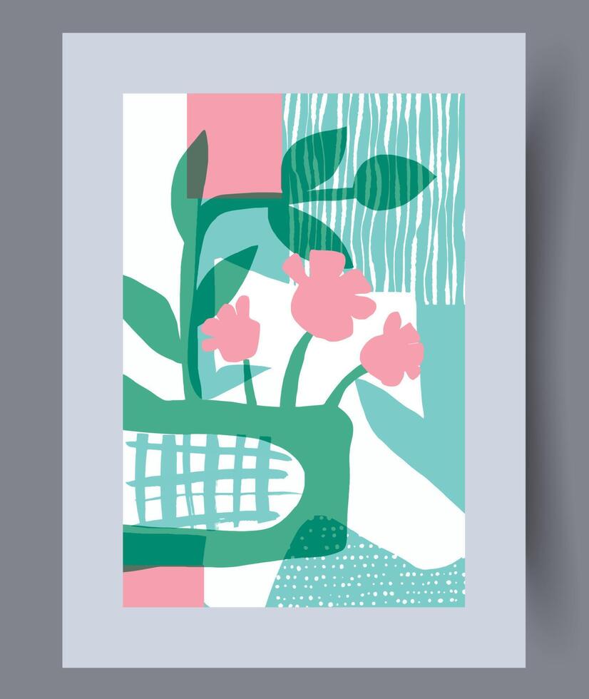 Scandinavian abstract vector print. Minimalistic abstract wall art background for print. Scandinavian vector style.