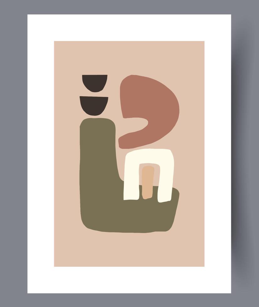 Scandinavian abstract vector print. Minimalistic abstract wall art background for print. Scandinavian vector style.