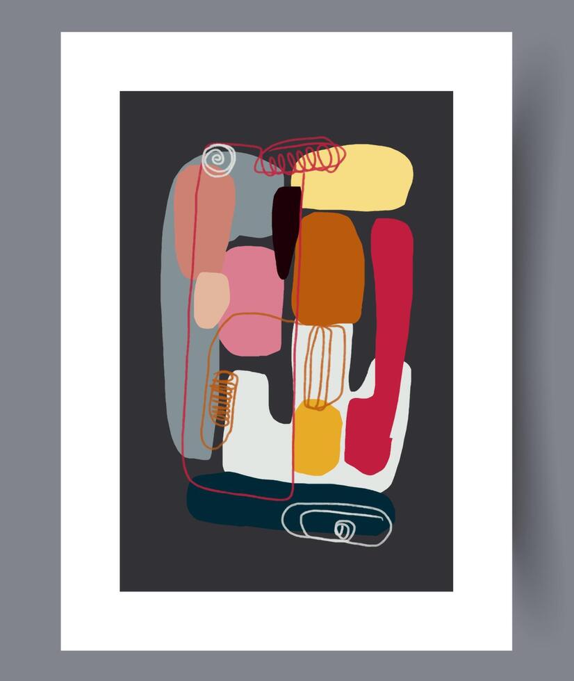 Scandinavian abstract vector print. Minimalistic abstract wall art background for print. Scandinavian vector style.