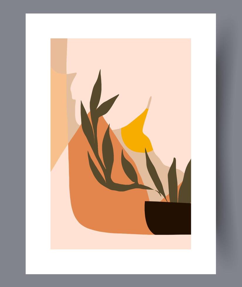 Scandinavian abstract vector print. Minimalistic abstract wall art background for print. Scandinavian vector style.