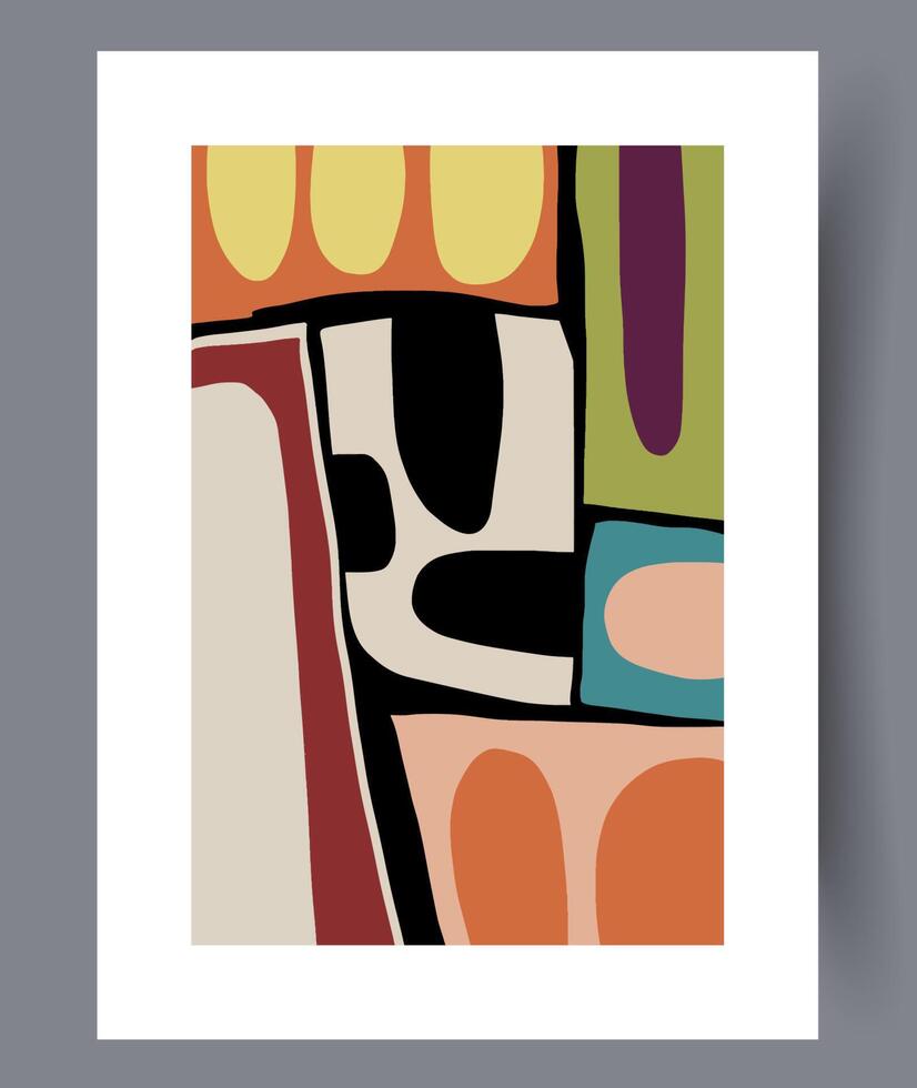 Scandinavian abstract vector print. Minimalistic abstract wall art background for print. Scandinavian vector style.