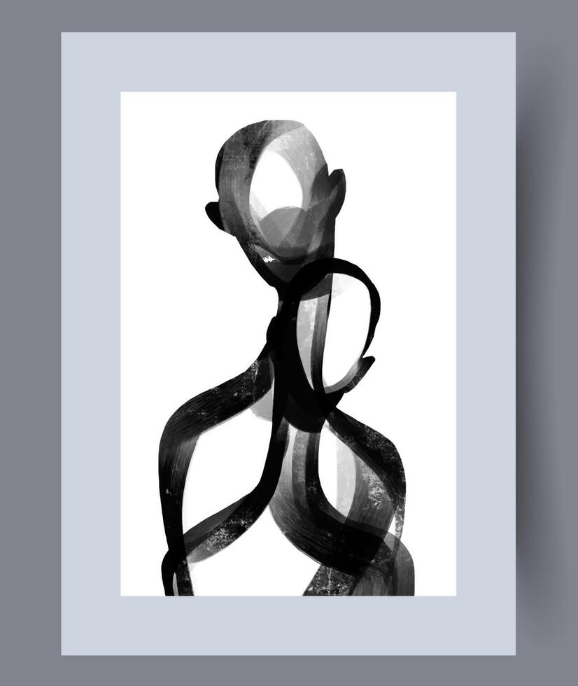 Scandinavian abstract vector print. Minimalistic abstract wall art background for print. Scandinavian vector style.