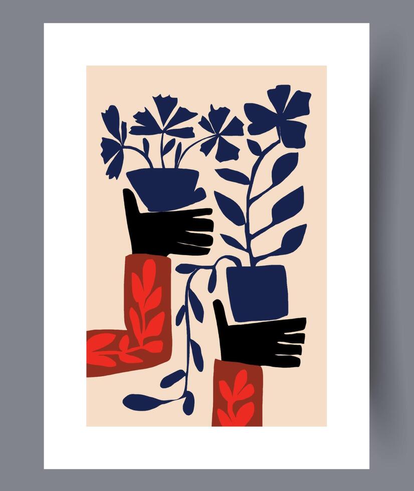 Scandinavian abstract vector print. Minimalistic abstract wall art background for print. Scandinavian vector style.