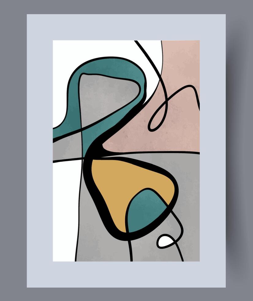 Scandinavian abstract vector print. Minimalistic abstract wall art background for print. Scandinavian vector style.