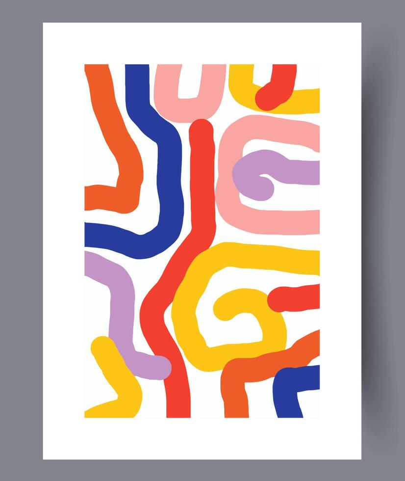 Scandinavian abstract vector print. Minimalistic abstract wall art background for print. Scandinavian vector style.