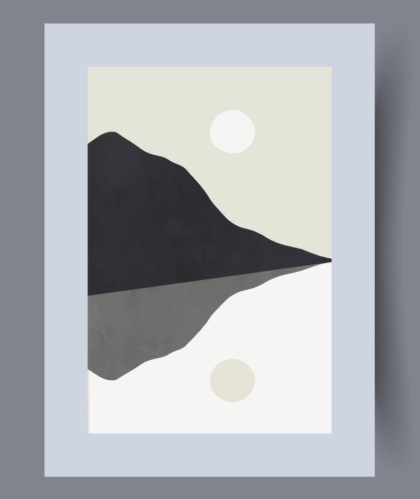 Scandinavian abstract vector print. Minimalistic abstract wall art background for print. Scandinavian vector style.