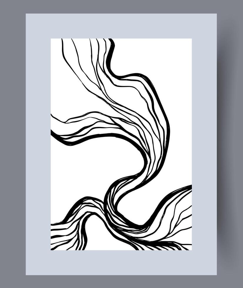 Scandinavian abstract vector print. Minimalistic abstract wall art background for print. Scandinavian vector style.