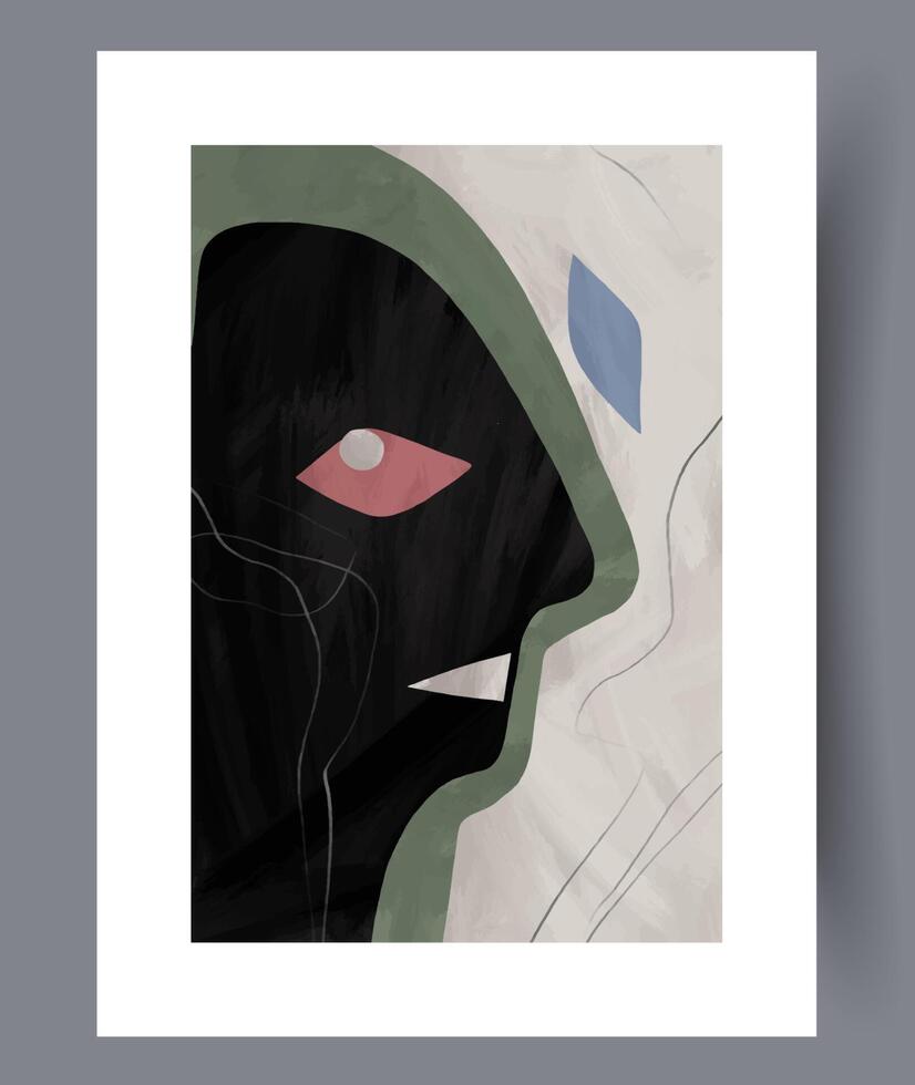Scandinavian abstract vector print. Minimalistic abstract wall art background for print. Scandinavian vector style.