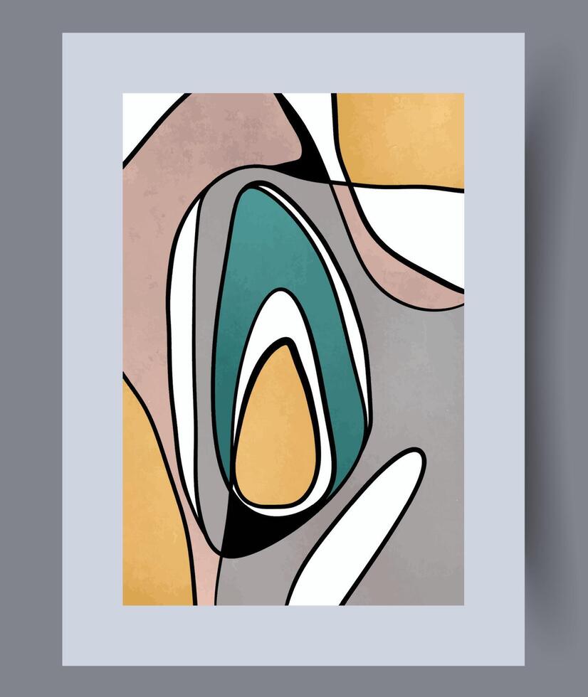 Scandinavian abstract vector print. Minimalistic abstract wall art background for print. Scandinavian vector style.