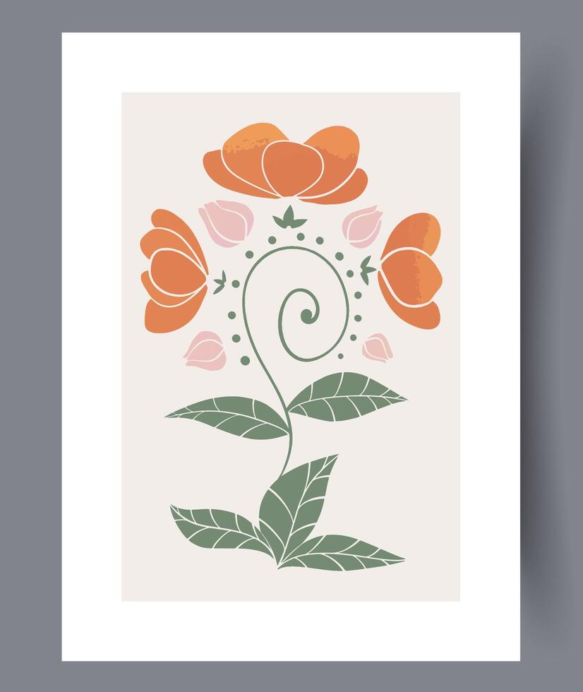 Scandinavian abstract vector print. Minimalistic abstract wall art background for print. Scandinavian vector style.