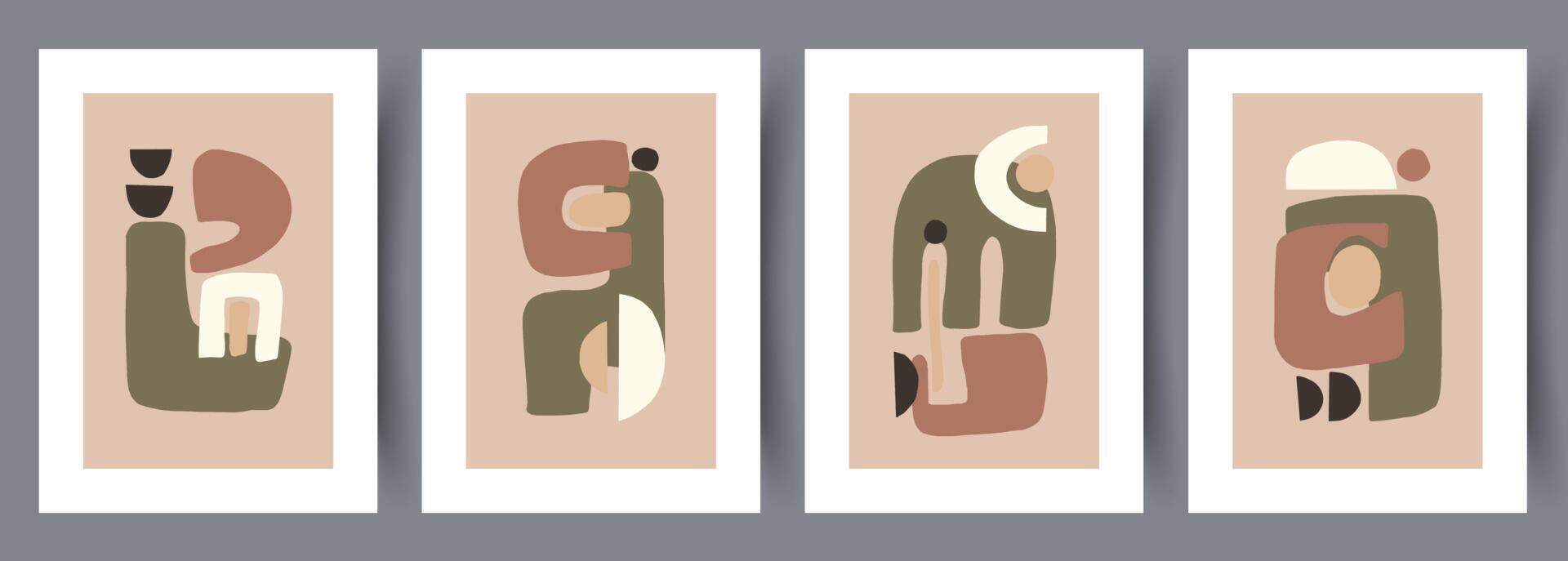Scandinavian abstract vector print. Minimalistic abstract wall art background for print. Scandinavian vector style.