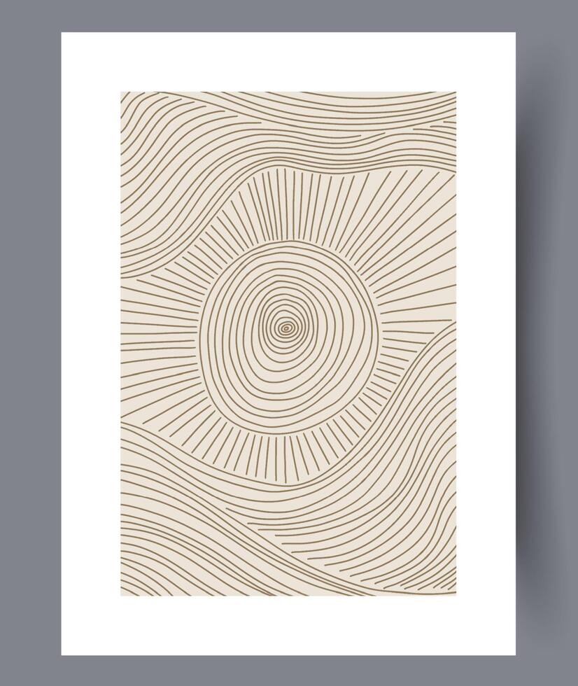 Scandinavian abstract vector print. Minimalistic abstract wall art background for print. Scandinavian vector style.