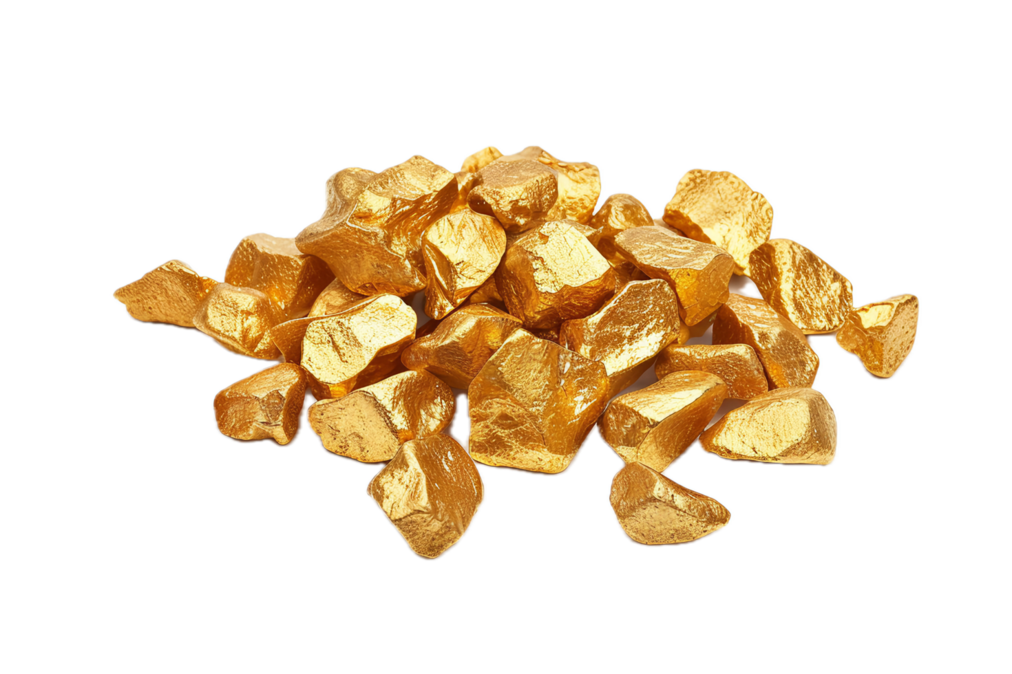 AI generated Cluster of Golden Nuggets png