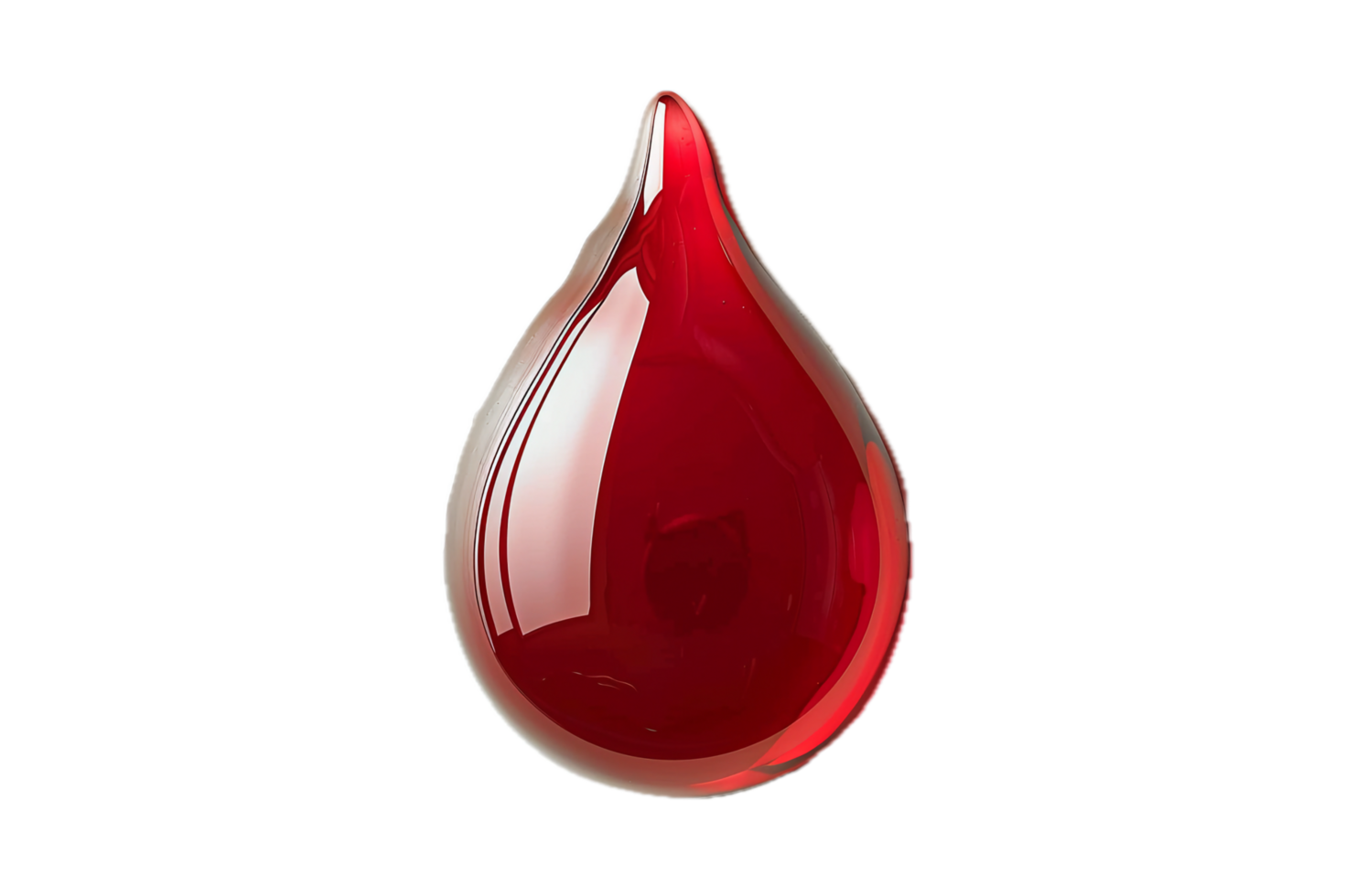 AI generated Red Glossy Drop Shape png