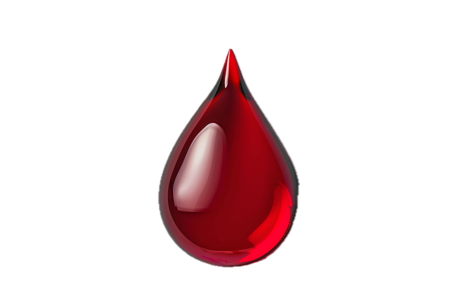 AI generated Red Glossy Drop Shape png