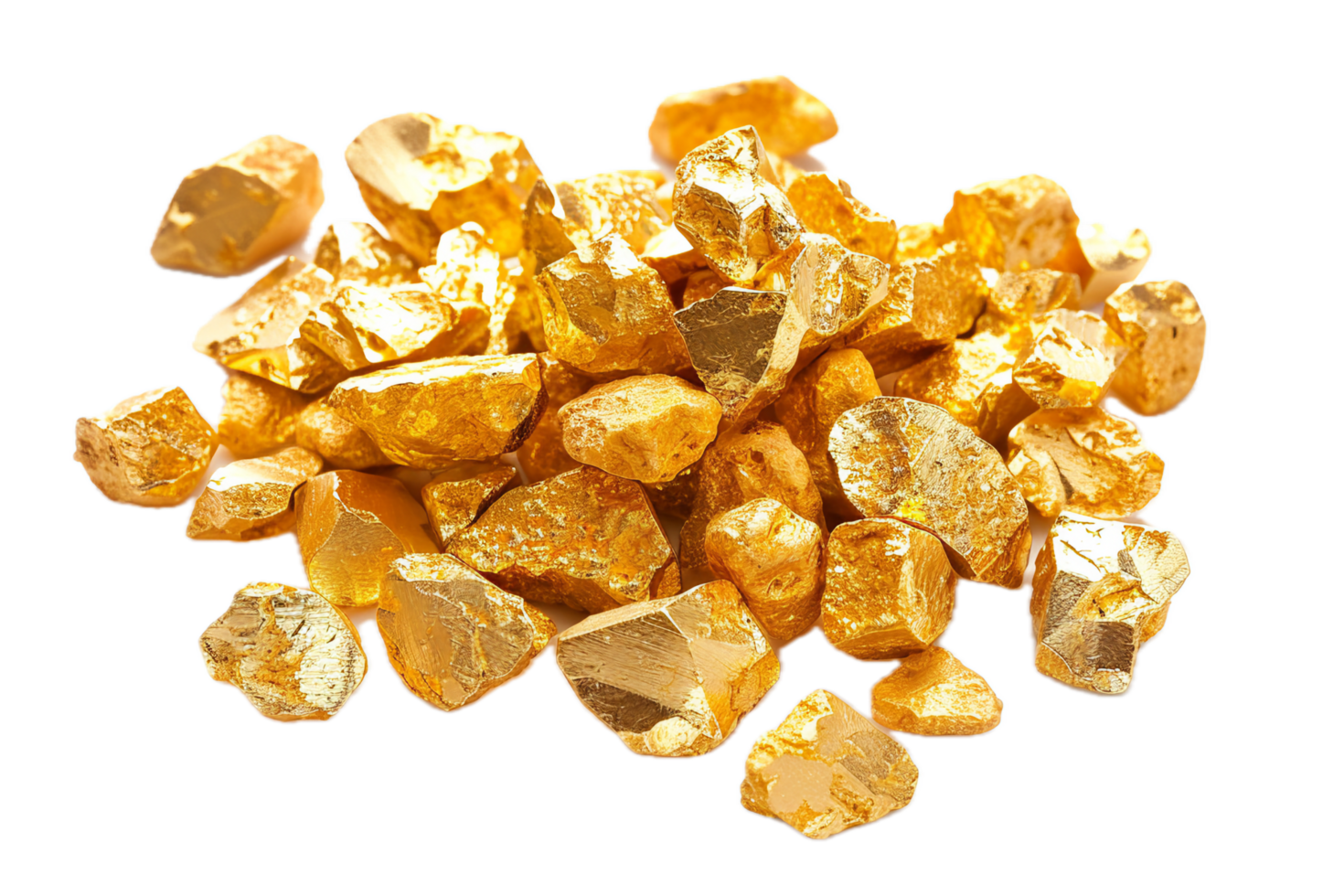 AI generated Cluster of Golden Nuggets png