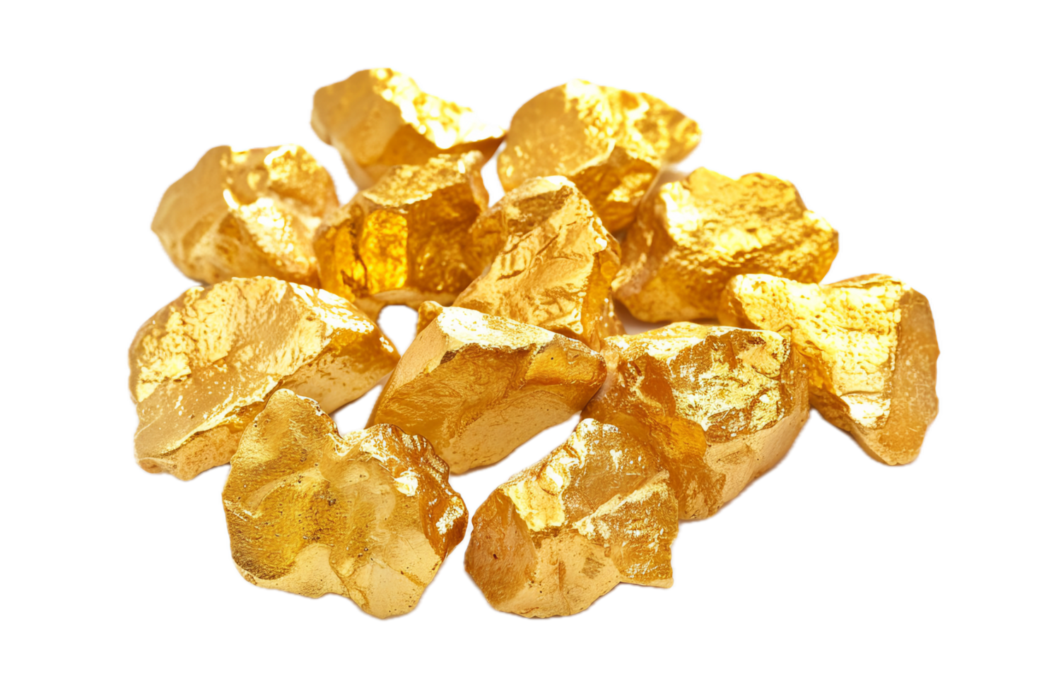 AI generated Cluster of Golden Nuggets png