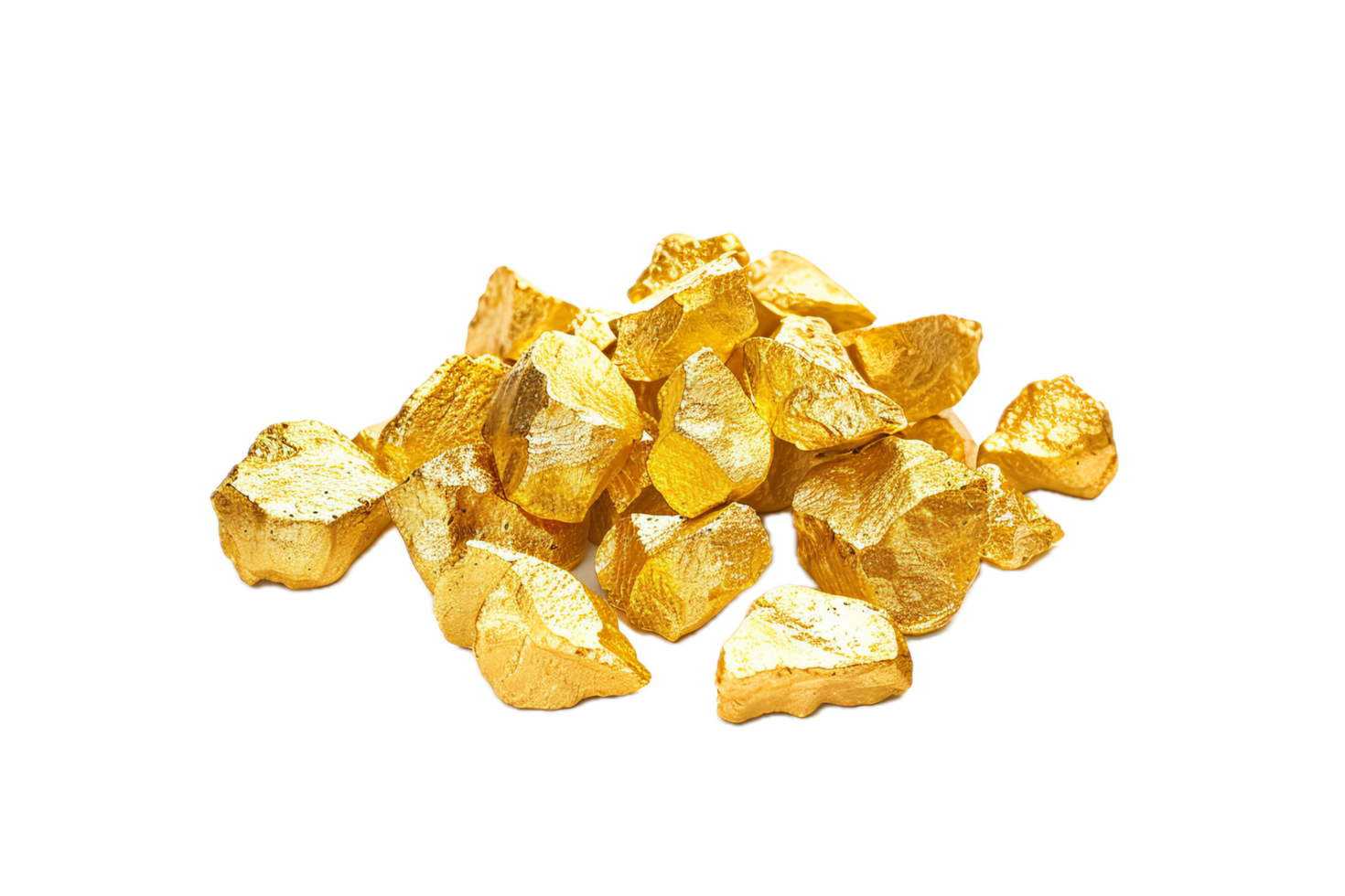AI generated Cluster of Golden Nuggets png