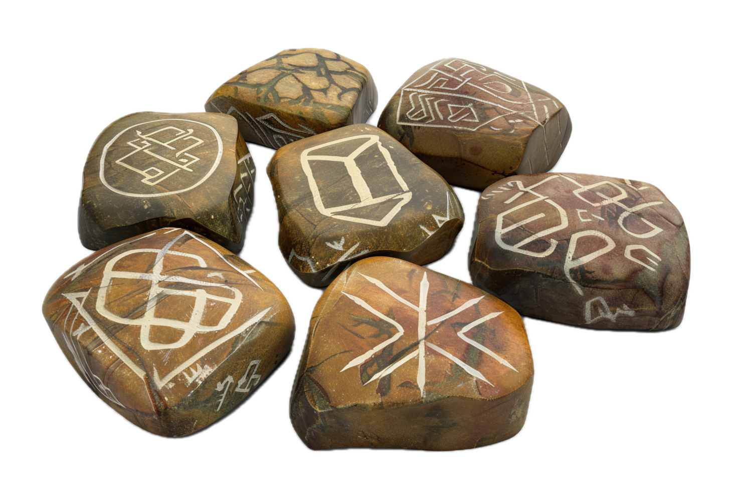 AI generated Runic Stones with Ancient Symbols png