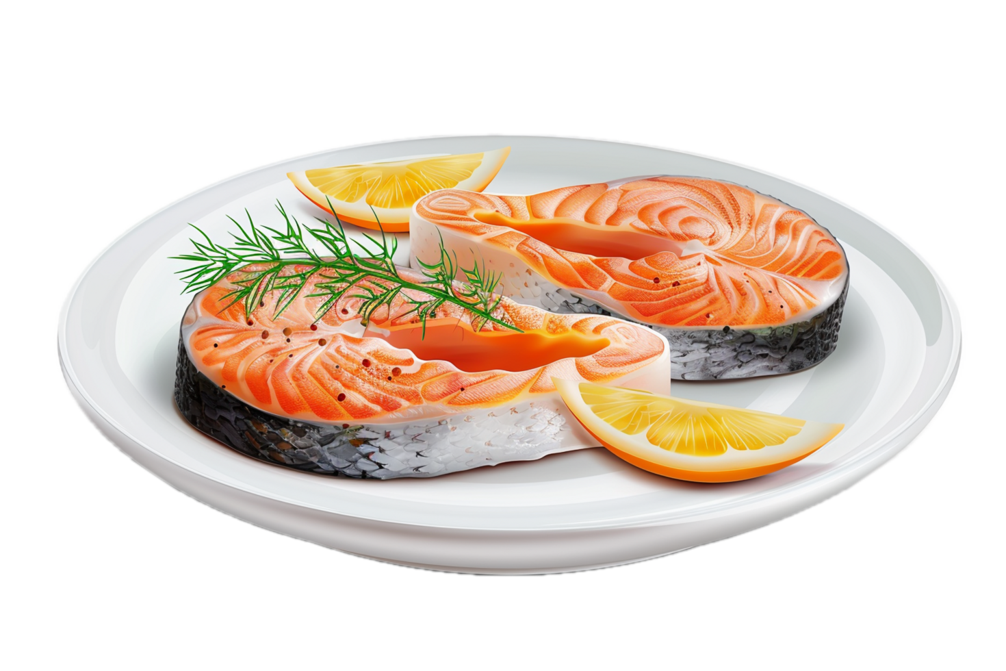 AI generated Fresh Salmon Steaks Ready for Cooking png